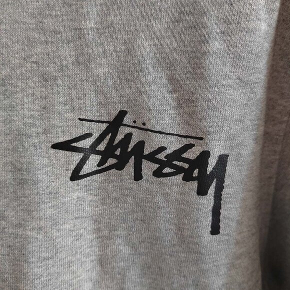 Stussy Logo 8 Ball Hoodie - Grey - Picture 8 of 12